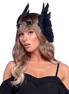 Costume headgear, studs, feathers, rings